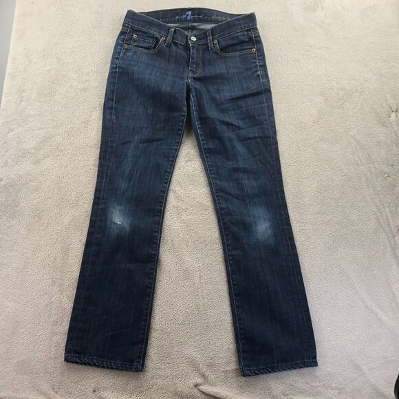 7 For All Mankind Womens Jeans Size 26 Blue Denim Straight Leg Dark Wash Casual - Picture 16 of 16